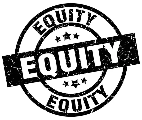 Equity Round Grunge schwarze Briefmarke — Stockvektor