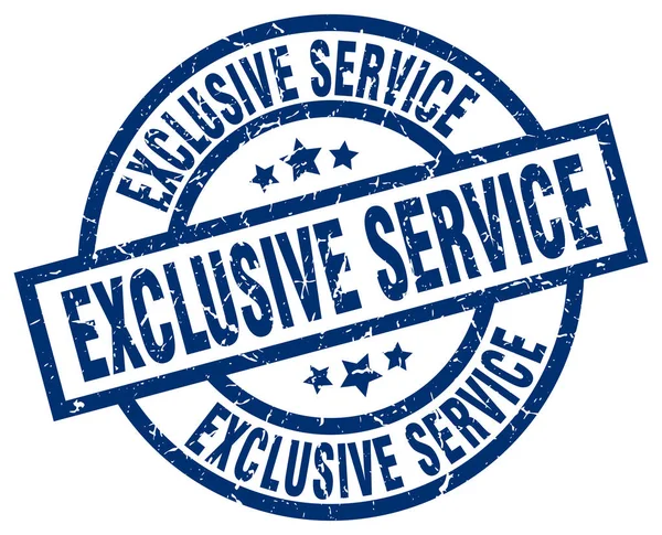 Exclusive service blue round grunge stamp — Stock Vector
