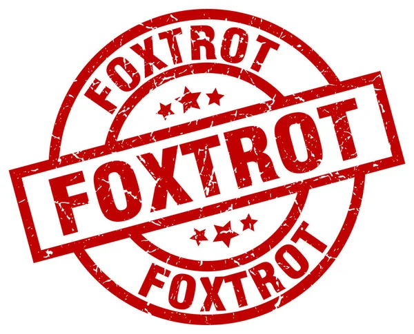 Foxtrot दौर लाल ग्रंज टिकट — स्टॉक वेक्टर
