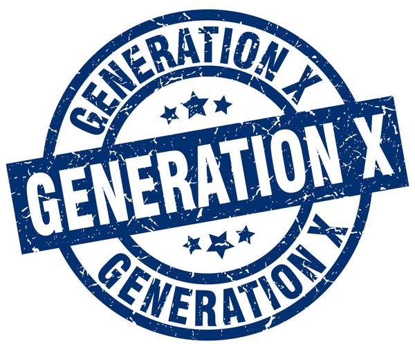 青い丸いグランジ スタンプ x 世代 — ストックベクタ