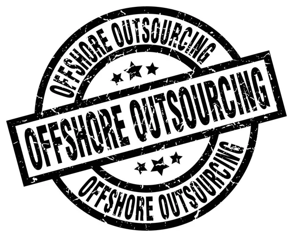 Offshore outsourcing ronda grunge negro sello — Vector de stock