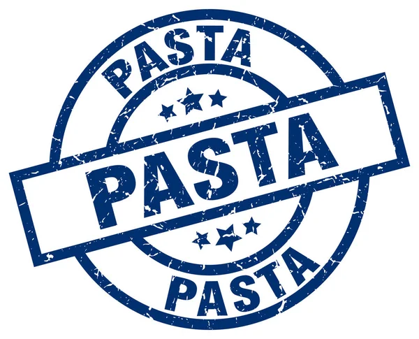 Pasta blauer Round Grunge Stempel — Stockvektor