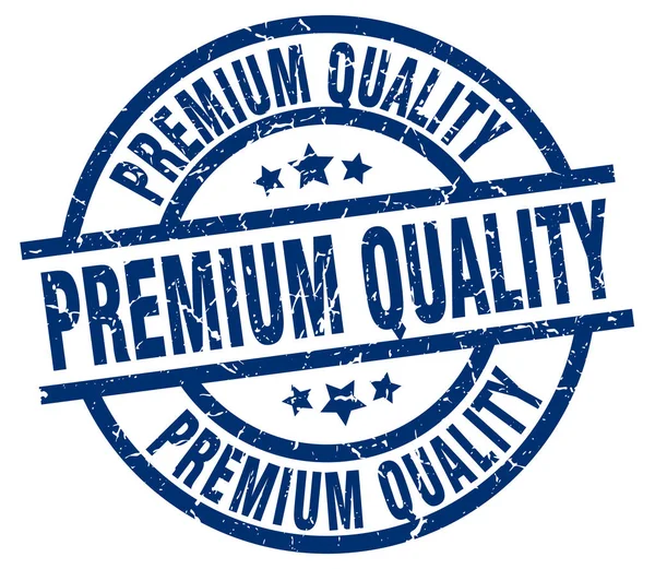 Premiumkwaliteit blauwe ronde stempel van de grunge — Stockvector