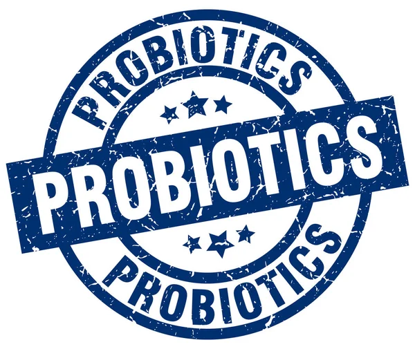 Probiotiques bleu rond timbre grunge — Image vectorielle