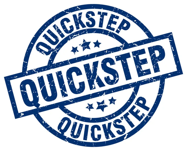 Quickstep kék kerek grunge-bélyeg — Stock Vector