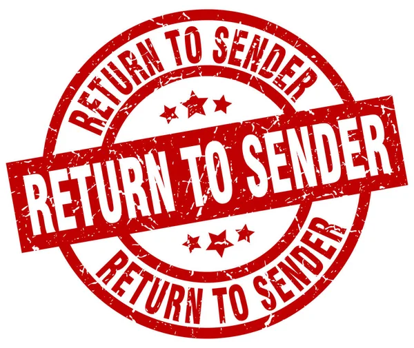 Return to sender round red grunge stamp — Stock Vector