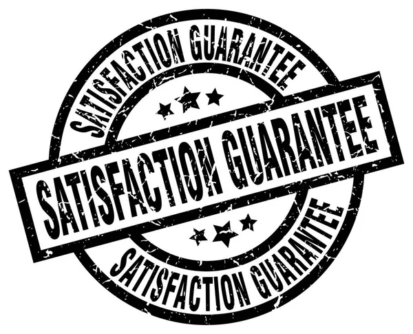 Satisfaction guarantee round grunge black stamp — Stock Vector