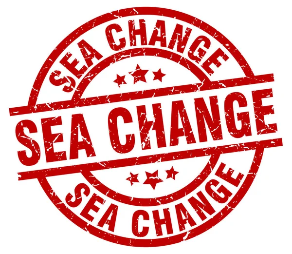 Sea change round red grunge stamp — Stock Vector