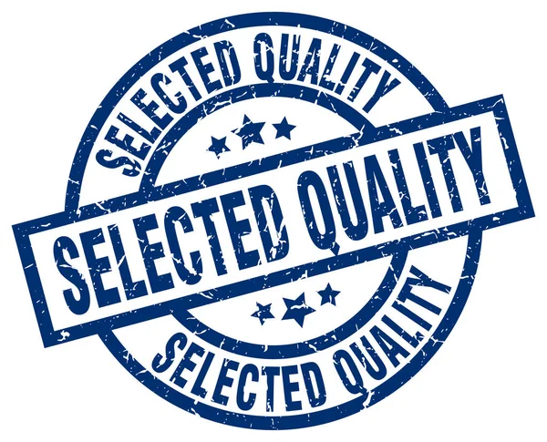 Sello grunge redondo azul de calidad seleccionado — Vector de stock