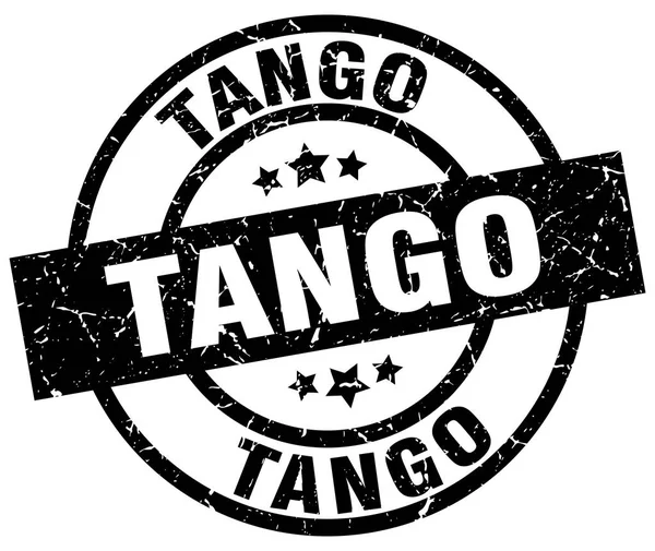 Tango rond grunge noir timbre — Image vectorielle