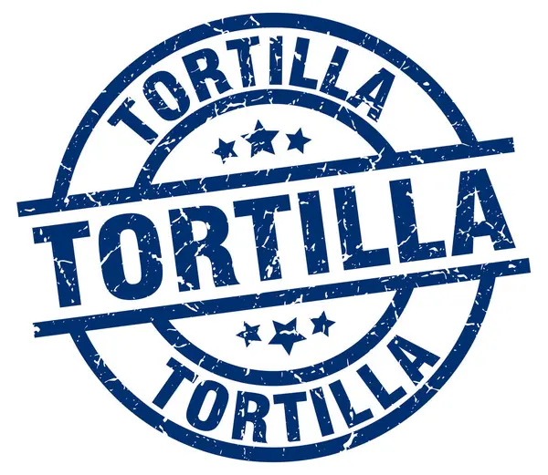 Tortilla-blaue Runde Grunge-Stempel — Stockvektor