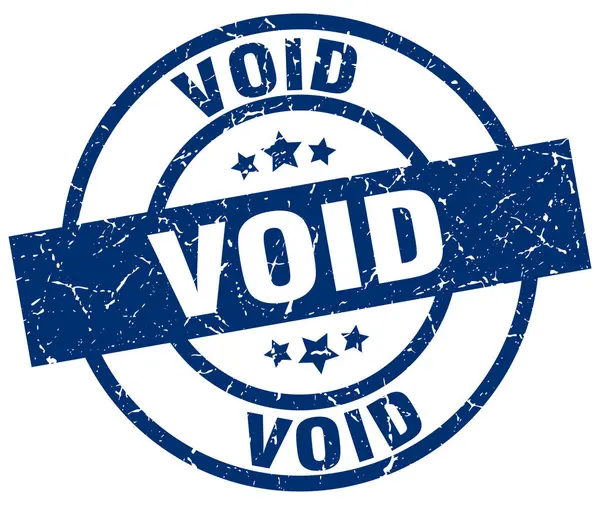 Void blue round grunge stamp — Stock Vector