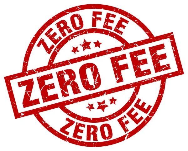 Zero fee round red grunge stamp — Stock Vector