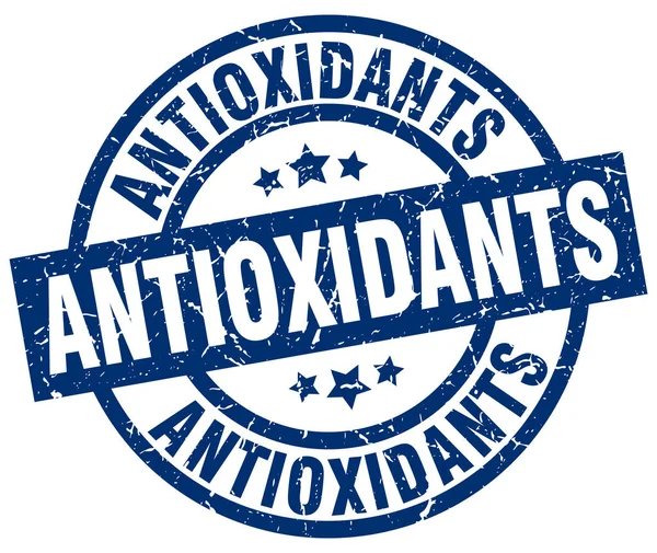 Antioxidantes azul redondo grunge selo — Vetor de Stock