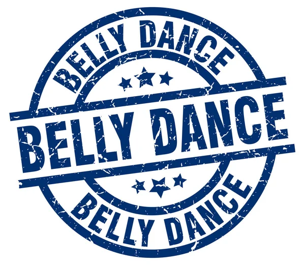 Belly dance blue round grunge stamp — Stock Vector