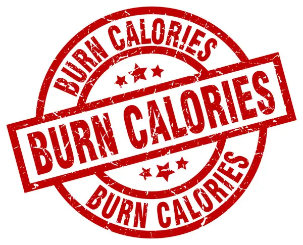 Kalorien rund um den roten Grunge-Stempel verbrennen — Stockvektor