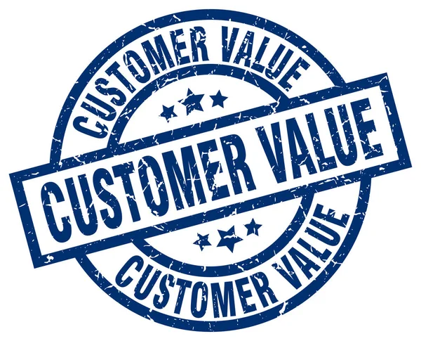 Customer value blue round grunge stamp — Stock Vector