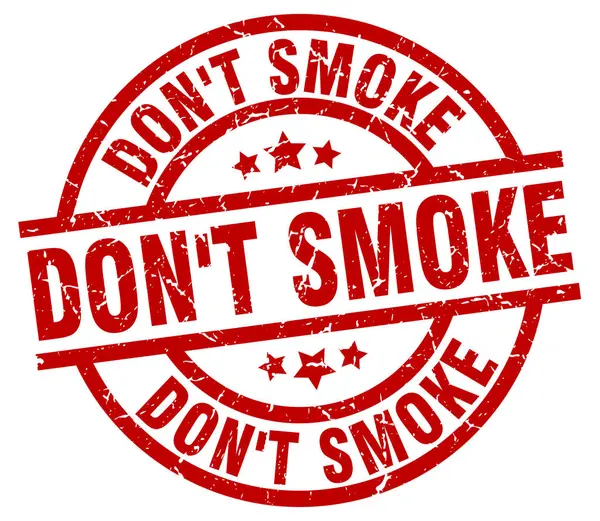 Rook niet ronde rode grunge stempel — Stockvector