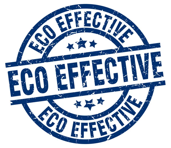 Eco effectieve blauwe ronde grunge stempel — Stockvector