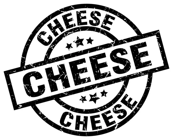 奶酪圆 grunge 黑色邮票 — 图库矢量图片