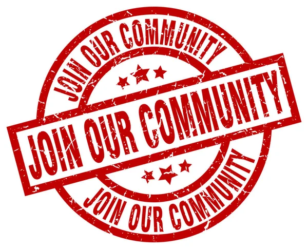 Присоединяйтесь к нашему сообществу вокруг красной грифы — стоковый вектор