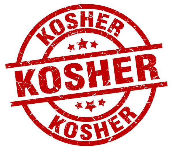 Kosher ronde rode grunge stempel — Stockvector