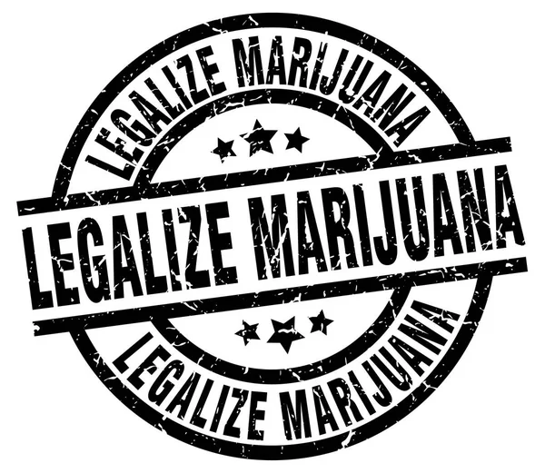Legalizovat marihuanu kulaté razítko grunge černé — Stockový vektor