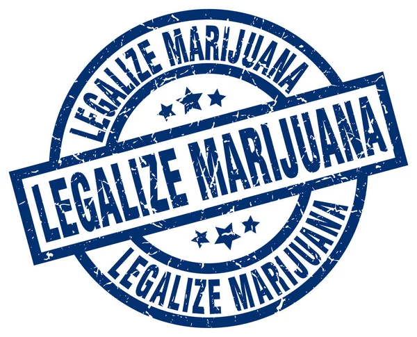 Legalizovat marihuanu modré kulaté razítko grunge — Stockový vektor