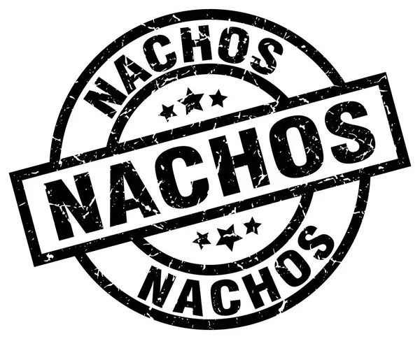 Nachos runda grunge svart stämpel — Stock vektor