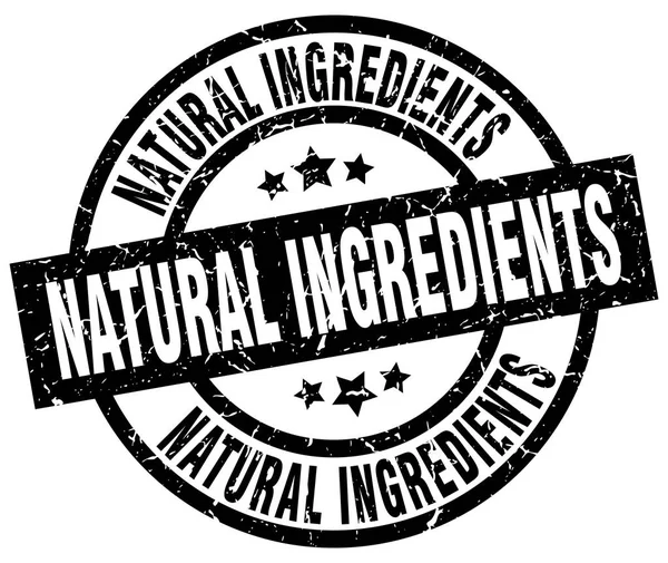 Naturliga ingredienser runda grunge svart stämpel — Stock vektor