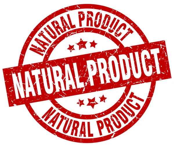 Naturprodukt rund roter Grunge-Stempel — Stockvektor
