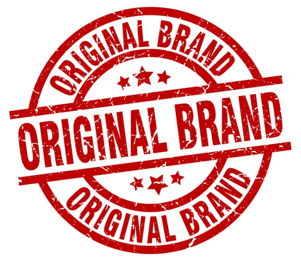 Marca original redondo selo grunge vermelho — Vetor de Stock