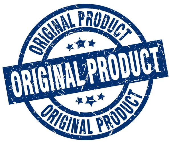 Originele product blauwe ronde grunge stempel — Stockvector