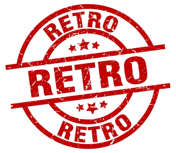 Retro round red grunge stamp — Stock Vector
