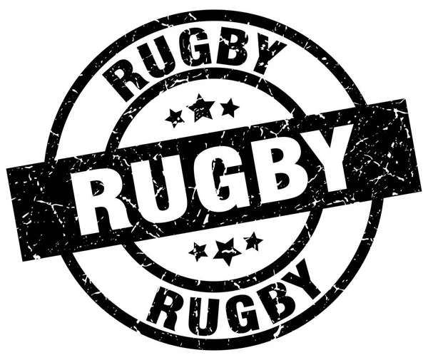 Rugby round grunge black stamp — Stock Vector