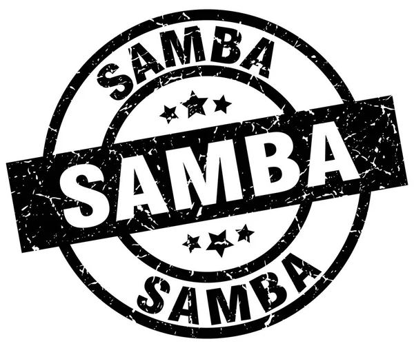 Samba ronda grunge negro sello — Archivo Imágenes Vectoriales
