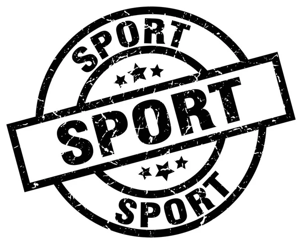 スポーツ ラウンド グランジ ブラック スタンプ — ストックベクタ