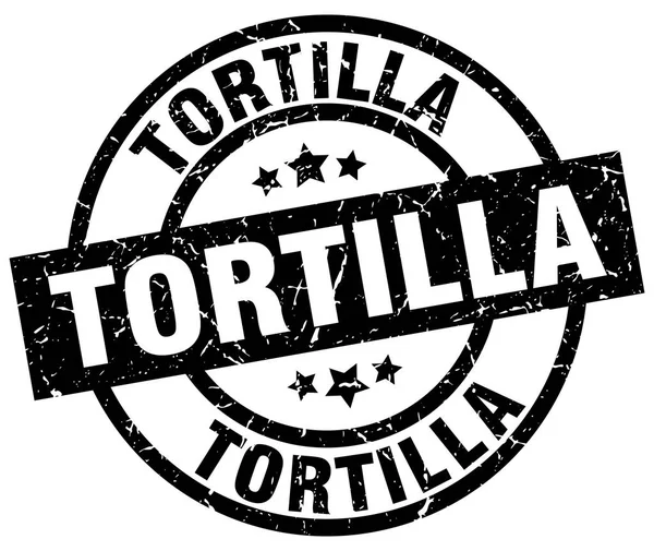 Tortilla Runde schwarz Grunge-Stempel — Stockvektor