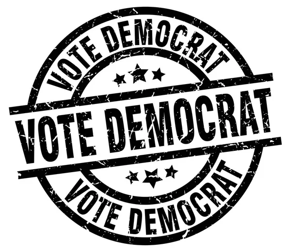 Vote democrat round grunge black stamp — Stock Vector