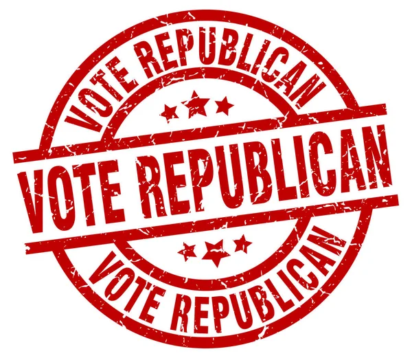 Vote republican round red grunge stamp — Stock Vector