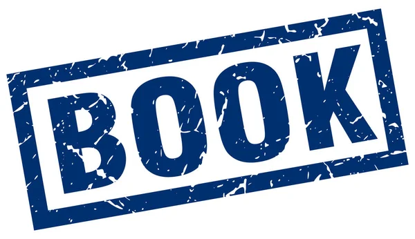 Cuadrado grunge azul libro sello — Vector de stock