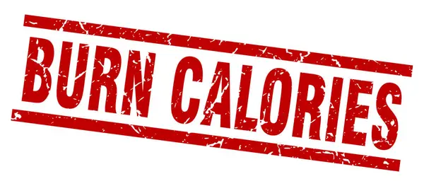 Square Grunge Red verbrennt Kalorien — Stockvektor