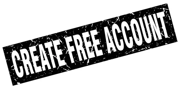 Grunge cuadrado negro crear sello de cuenta gratis — Vector de stock