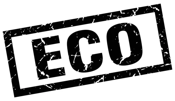Fekete négyzet grunge eco bélyegző — Stock Vector
