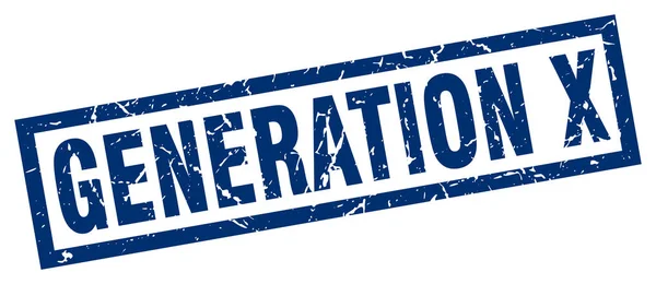 Grunge quadrado geração azul x carimbo — Vetor de Stock