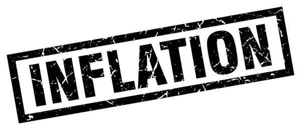 Grunge cuadrado sello de inflación negro — Archivo Imágenes Vectoriales