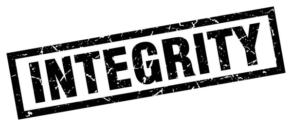 Grunge cuadrado sello de integridad negro — Archivo Imágenes Vectoriales
