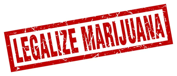 Square Grunge Red legalisieren Marihuana-Stempel — Stockvektor