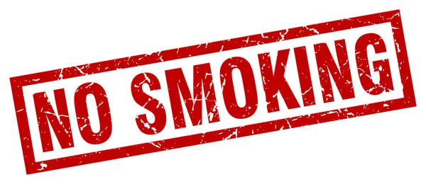 正方形の赤いグランジない喫煙スタンプ — ストックベクタ