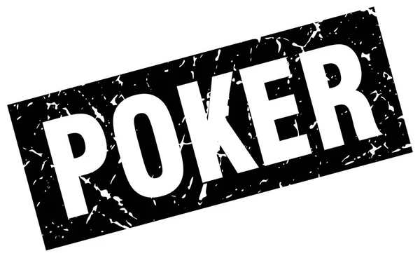 Vierkante grunge zwarte poker stempel — Stockvector